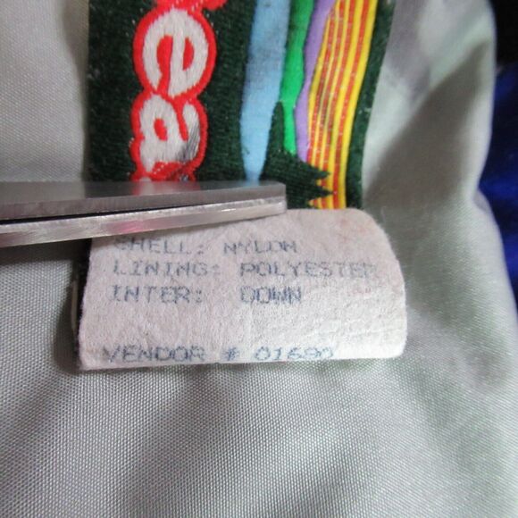 Vintage LL Bean Jacket Womens Large Red Down Bomber Nylon Coat USA Made 80s Zip - Picture 12 of 12